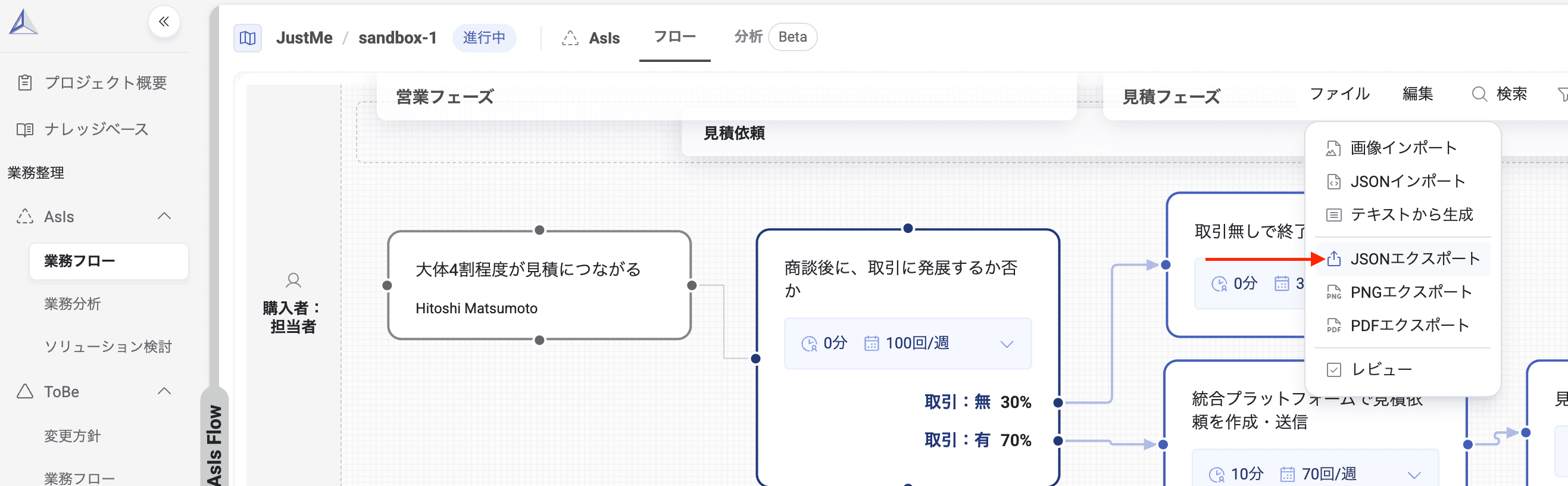 効率的な業務フロー作成方法_JSONインポート機能