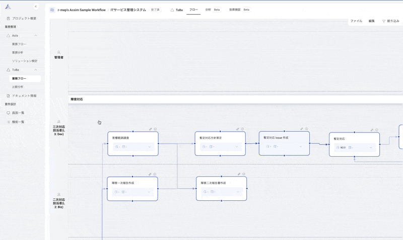 Action Node の一括編集操作例